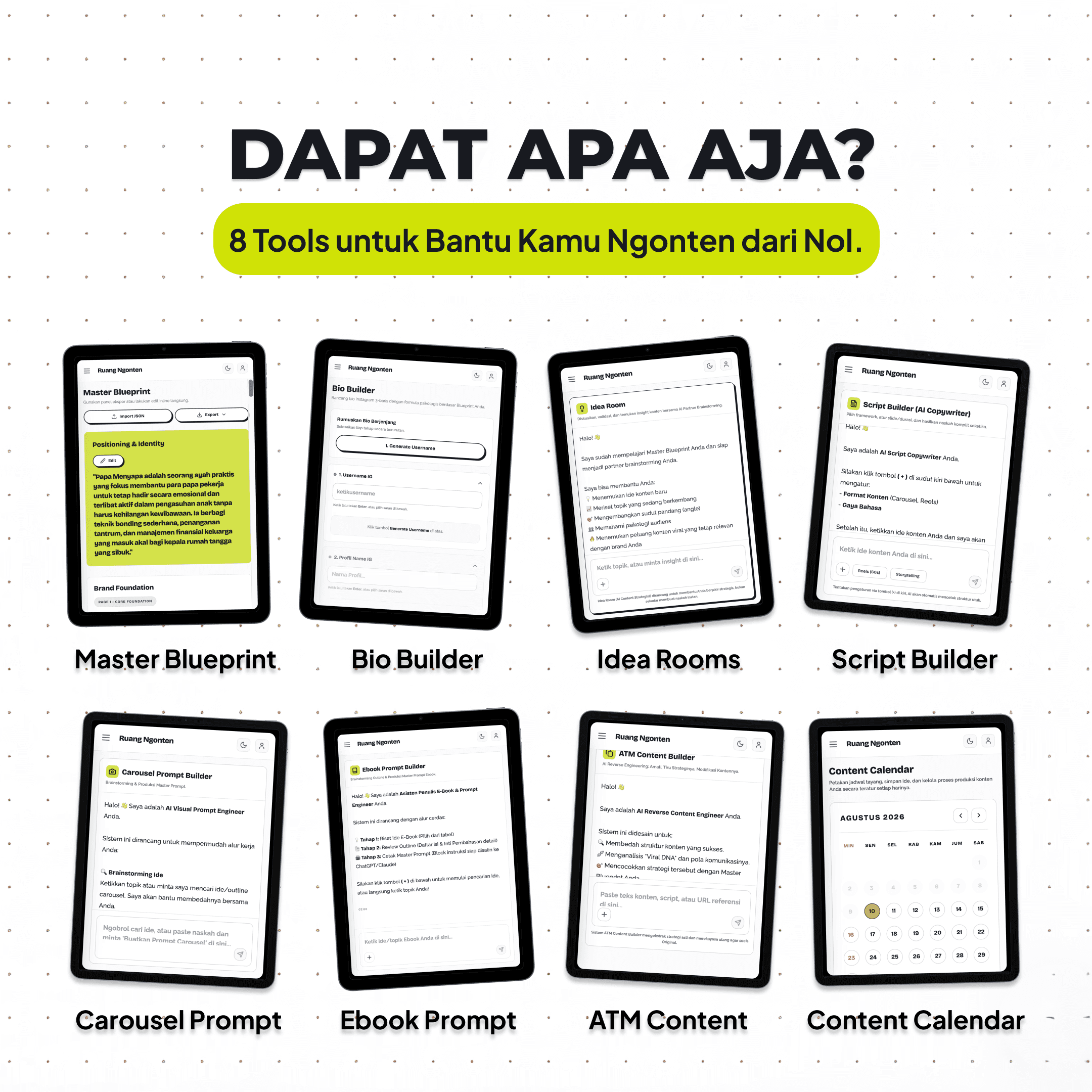 Mockup Dashboard Ruang Ngonten